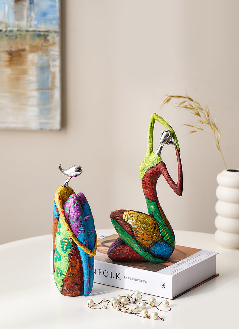 Nordischer Stil Ornamental Bunte Abstrakte Frau Figur 2