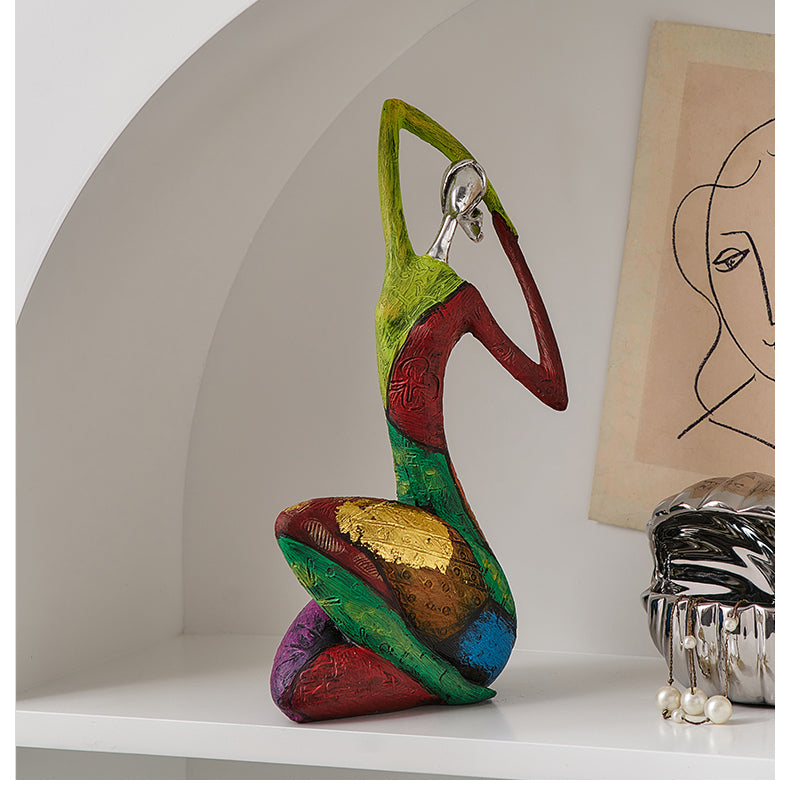 Nordischer Stil Ornamental Bunte Abstrakte Frau Figur 1