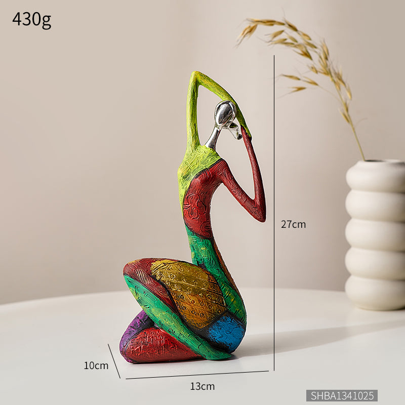 Nordischer Stil Ornamental Bunte Abstrakte Frau Figur 1