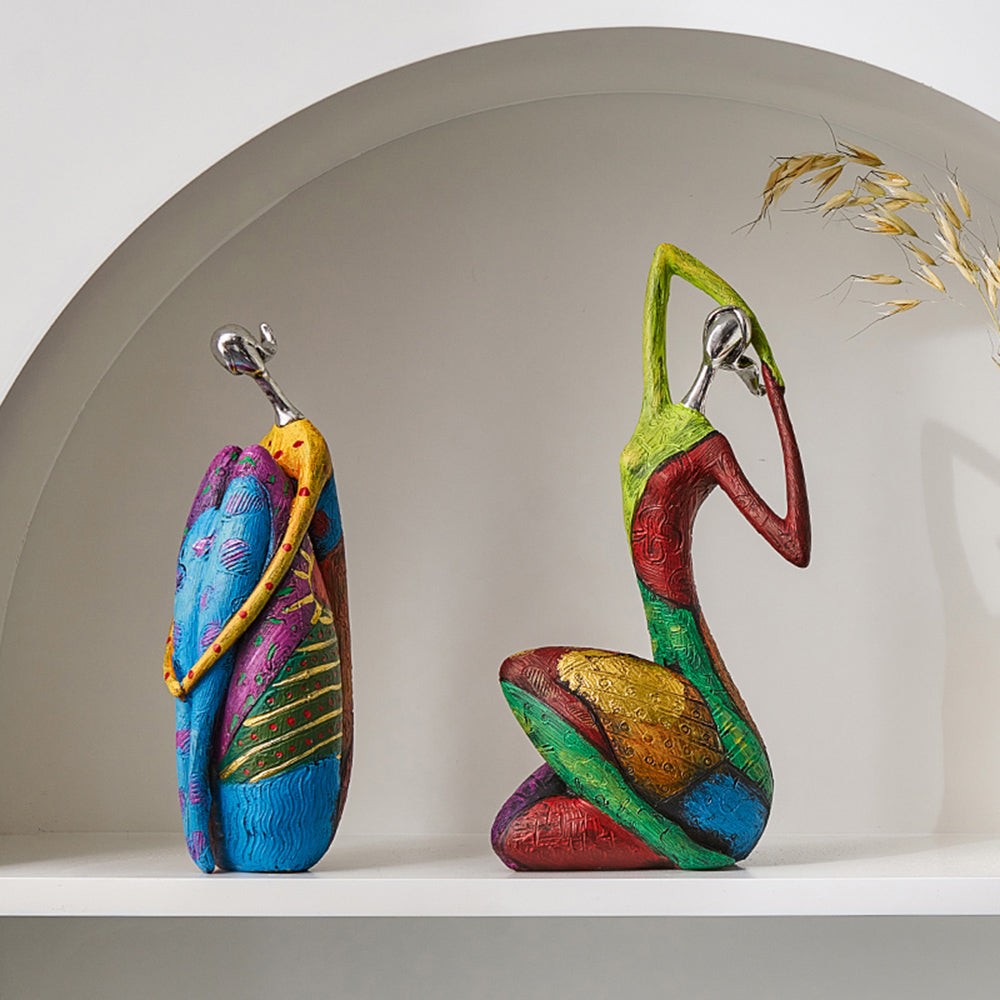 Nordischer Stil, Ornamental, Buntes, Abstrakt, Frau, Abbildung, 3